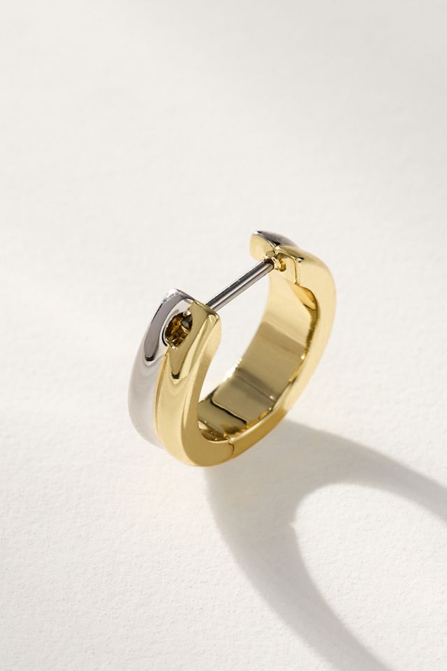Ana Luisa Asher Mixed Metal Huggie Hoop Earrings #1