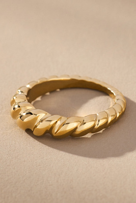 Ana Luisa Rope Slim Twist Ring In Gold