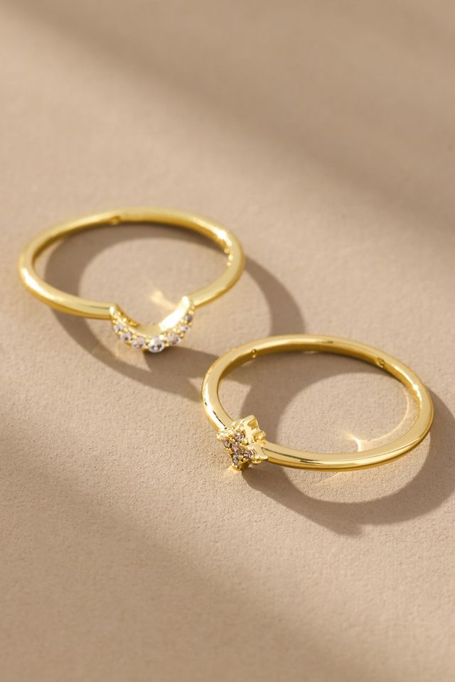 Ana Luisa Moon and Star Sky Rings, Set of 2 #1