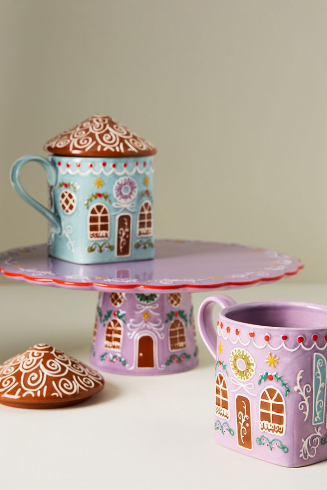 Gingerbread House Stoneware Cake Stand #4
