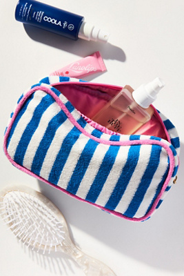 GRWM Cabana Striped Pouch Pink/White