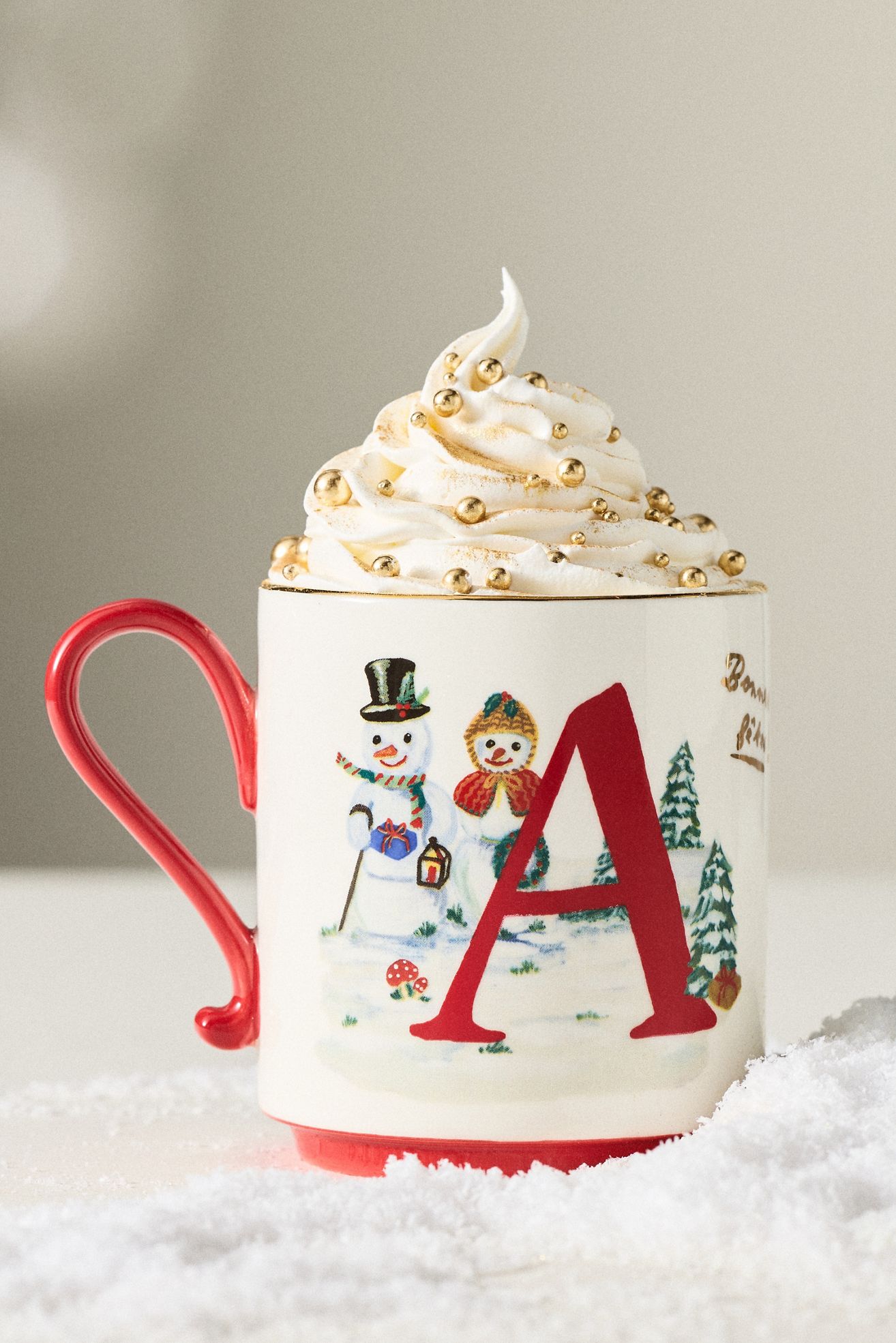 Nathalie Lete Stoneware Holiday Monogram Mug - A, Standard, One Size