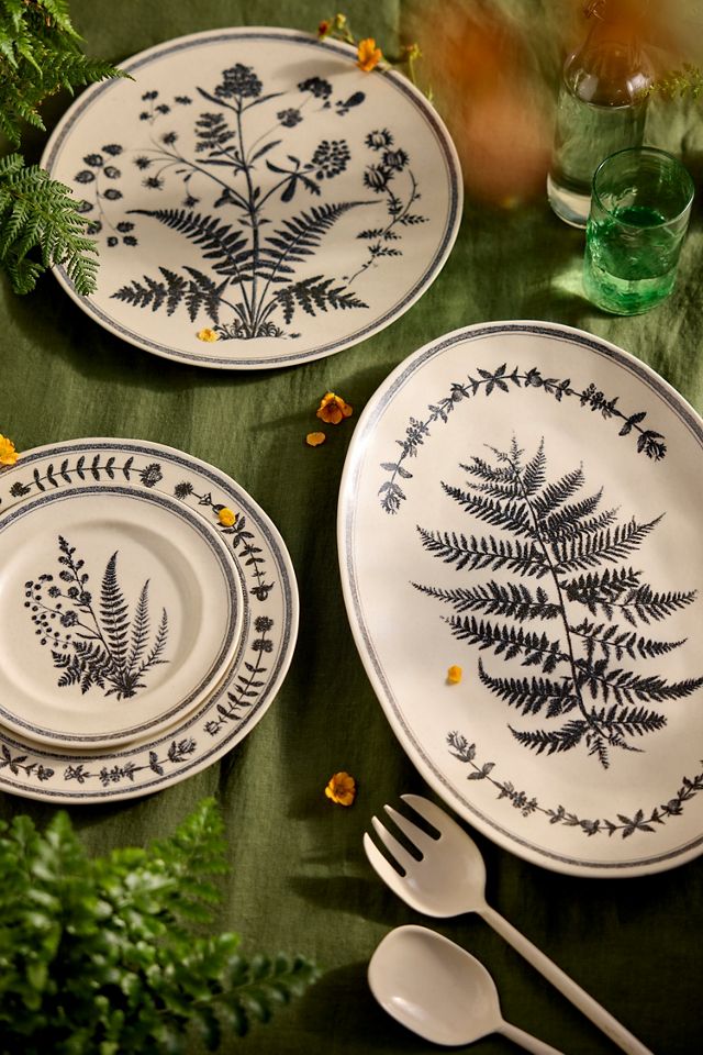Black Fern Stoneware Dinner Plate #2