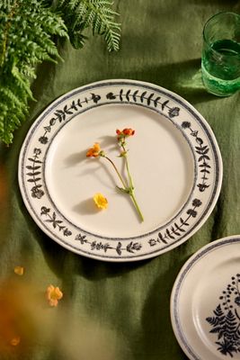 Black Fern Stoneware Dinner Plate