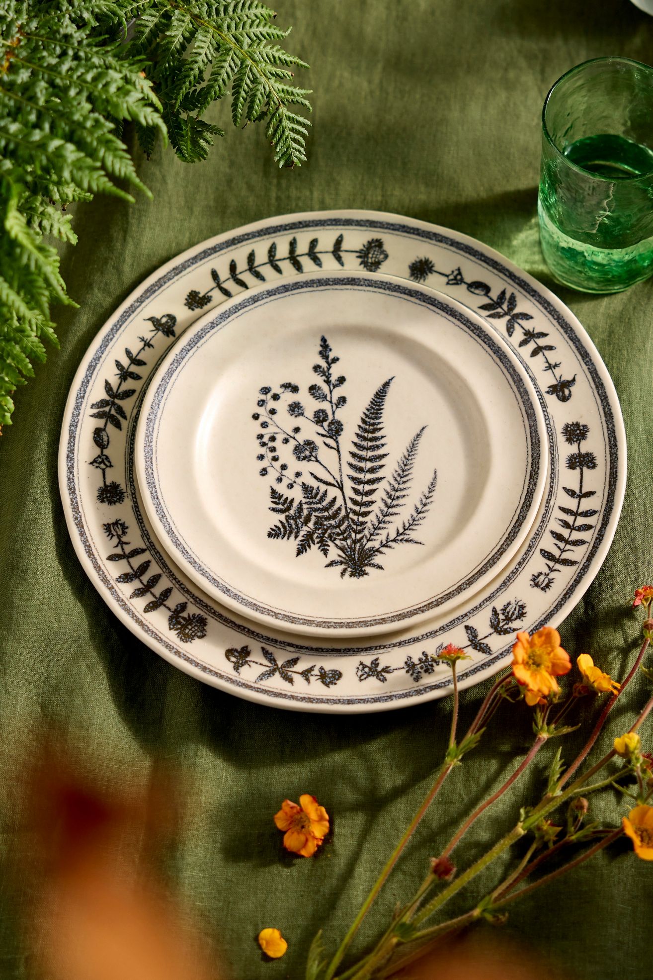 Black Fern Stoneware Side Plate - Multi, Standard, One Size