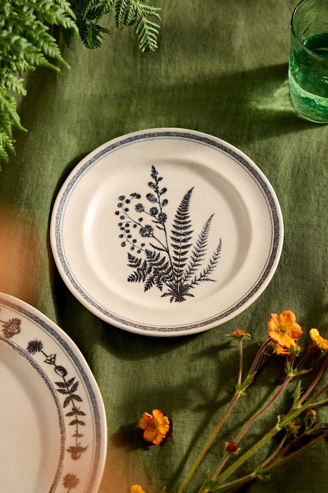 Black Fern Stoneware Side Plate #1