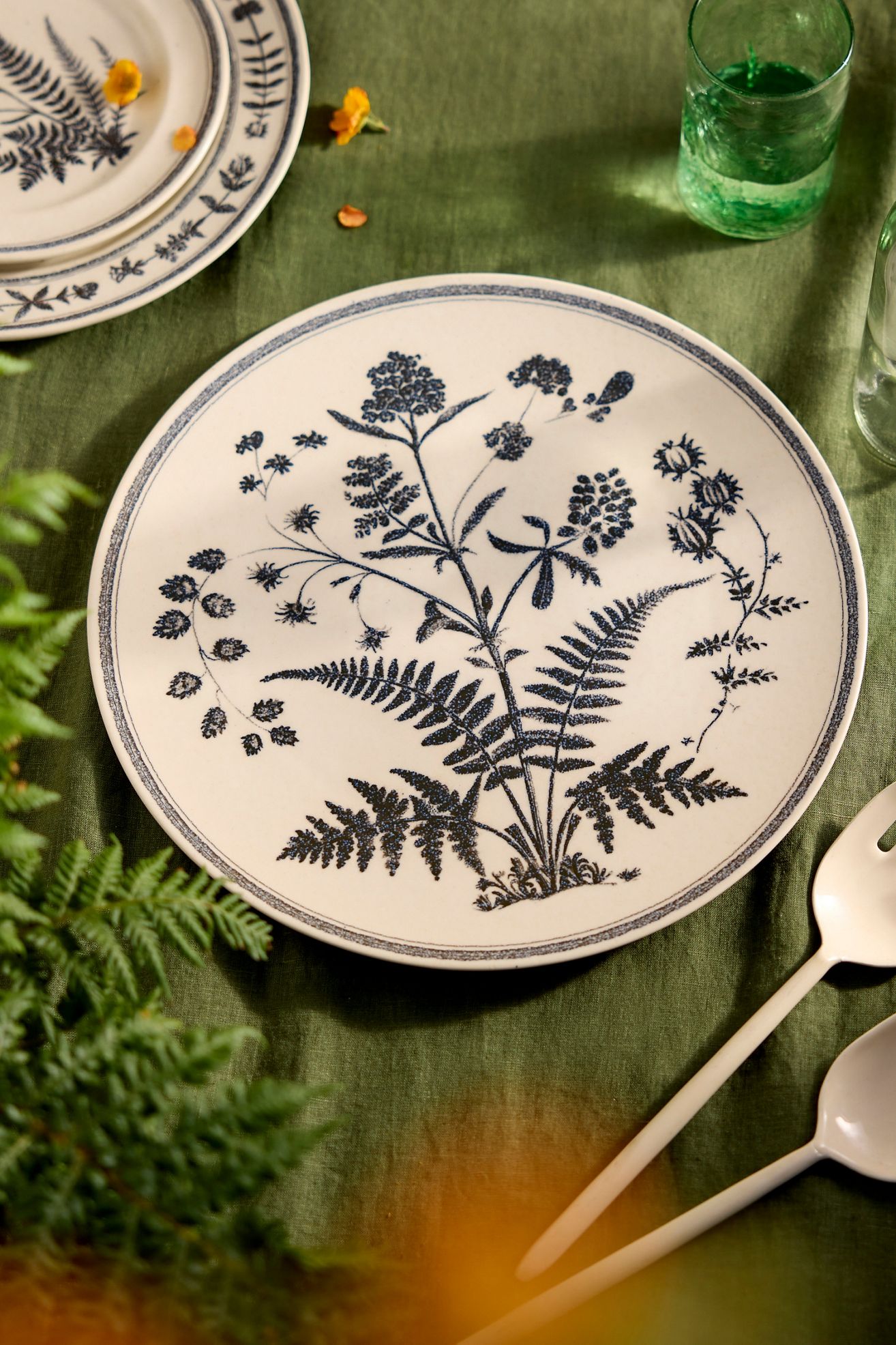 Black Fern Stoneware Serving Platter - Multi, Standard, One Size