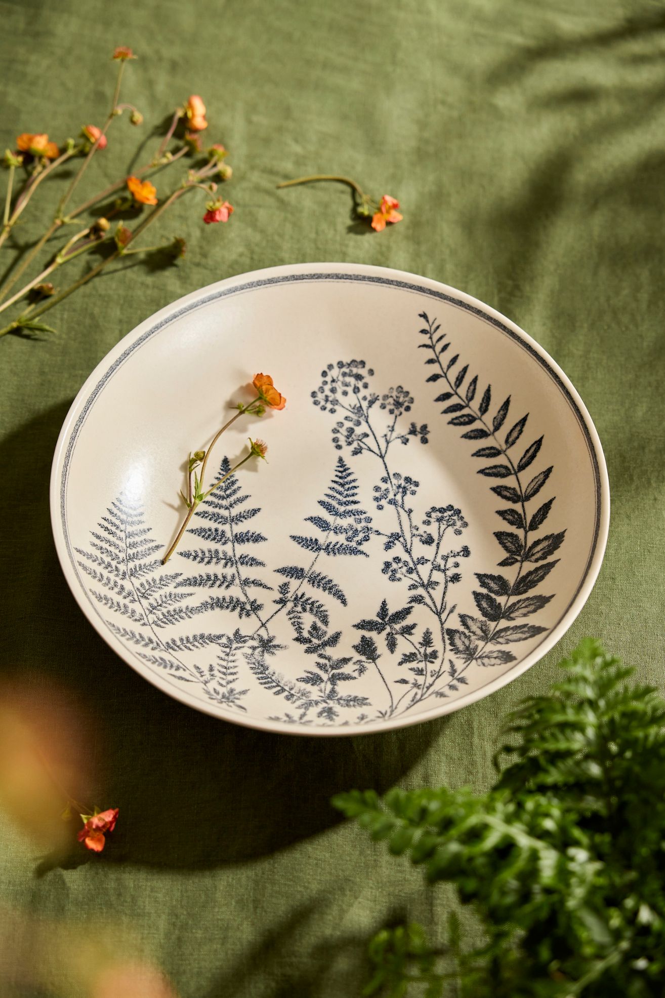 Black Fern Stoneware Serving Bowl - Multi, Standard, One Size