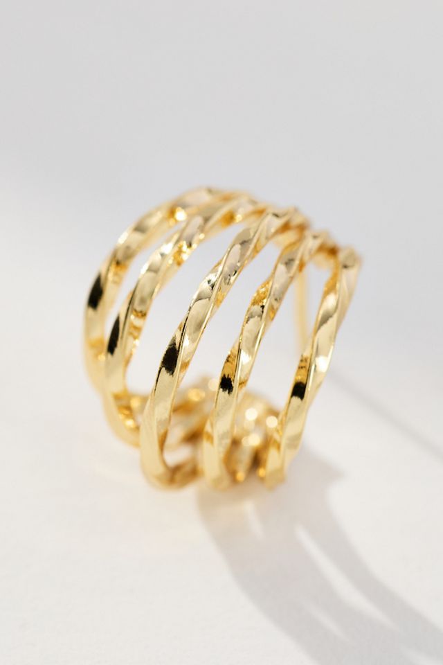 Hammered Cage Huggie Earrings #2