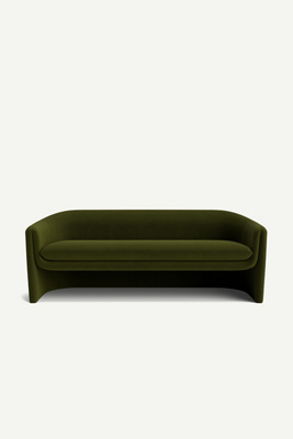 Anthropologie Sculptural 83" Performance Velvet Sofa