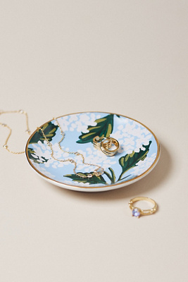 Anthropologie Hydrangea Porcelain Ring Dish