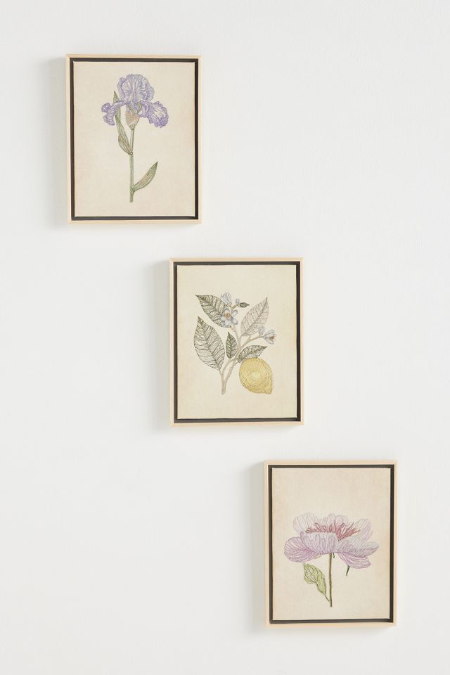 Flower Embroidered Wall Art #3