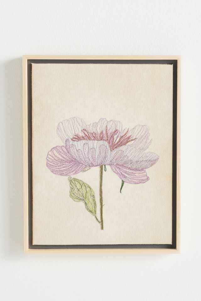 Flower Embroidered Wall Art #1