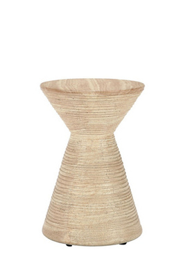 Anthropologie Faux-marble Reeded Indoor/outdoor Side Table