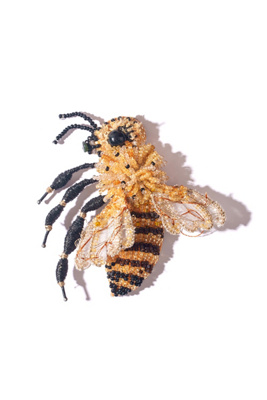 Deepa Gurnani Honeybee Brooch In Neutral