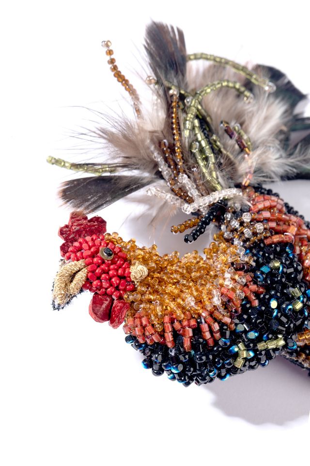 Deepa Gurnani Rooster Brooch #1