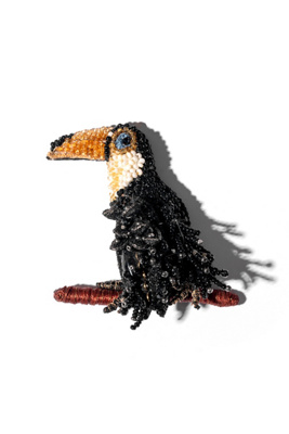 Deepa Gurnani Toucan Brooch In Black