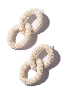 Deepa Gurnani Loulou Beaded Drop Earrings In Metallic