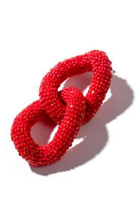 Deepa Gurnani Loulou Beaded Drop Earrings In Red