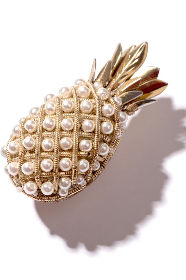 Deepa Gurnani Pineapple Clip-On Earrings #1
