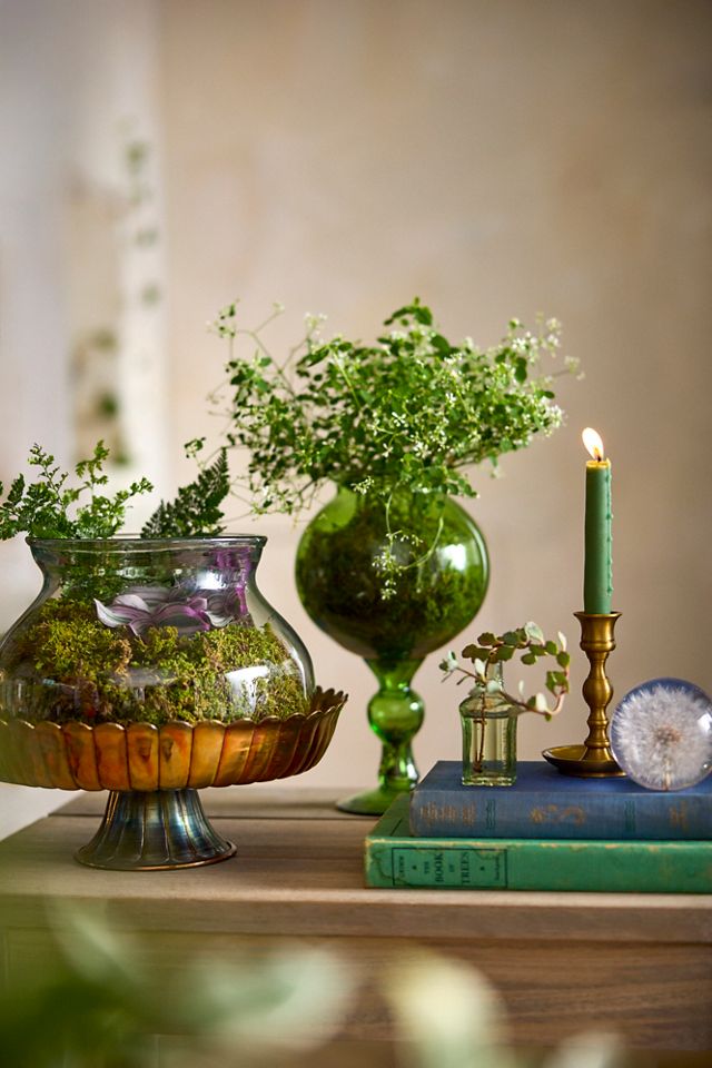 Colorful Footed Glass Vase #2