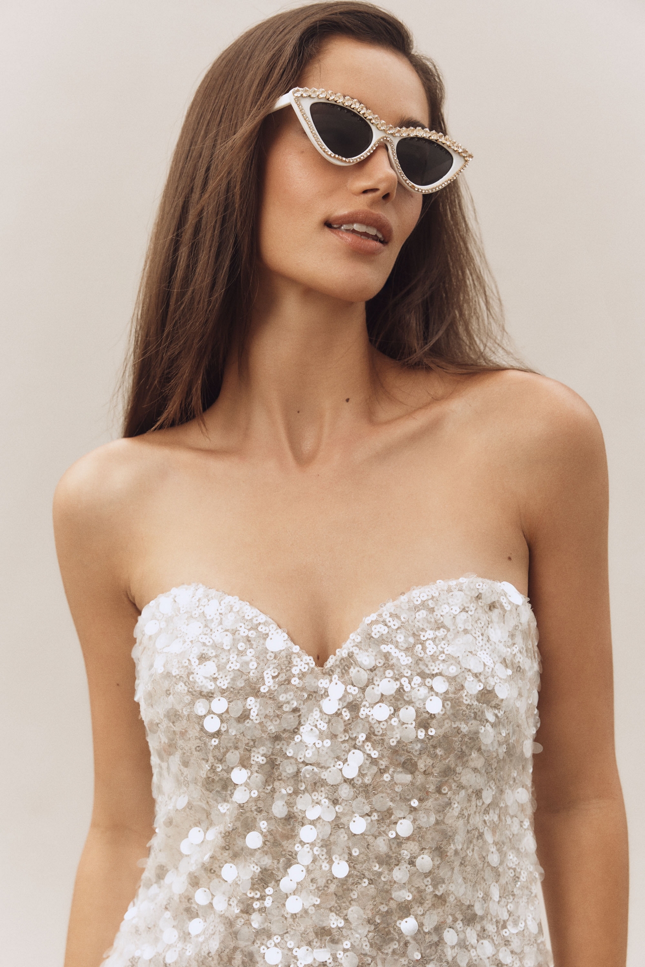 Helsi Mimi Strapless Sweetheart Sequin Mini Dress