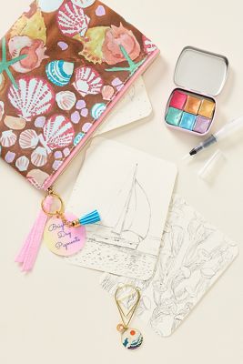 DIY Watercolor Paint Set with Travel Pouch