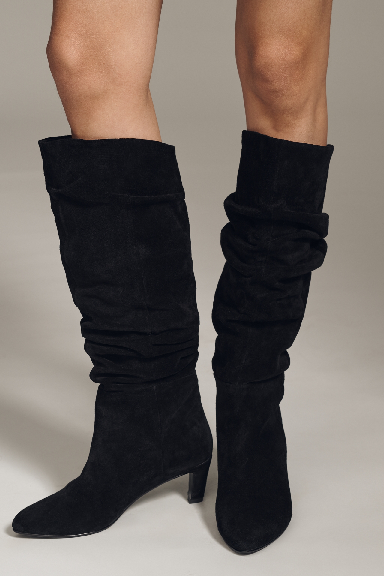 By Anthropologie Scrunched Suede Boots