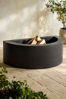 Weathering Steel Demi Fire Pit, Black