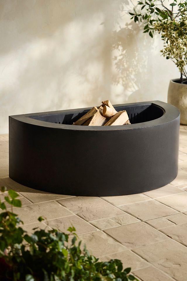 Weathering Steel Demi Fire Pit, Black