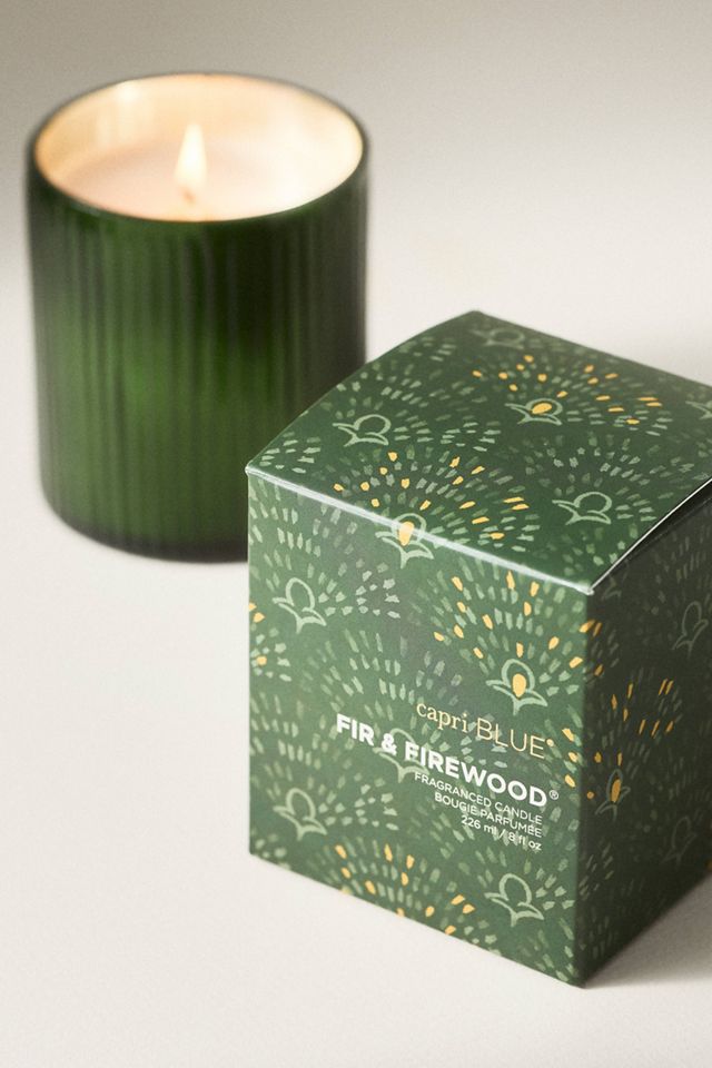 Capri Blue Woody Fir & Firewood Boxed Glass Candle #1