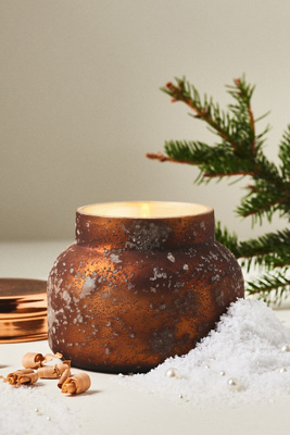 Capri Blue Volcano Hearthside Glass Candle In Brown