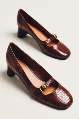 Maeve Mini Buckle Pumps In Brown