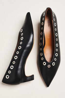 Maeve Grommet Kitten Heels In Black