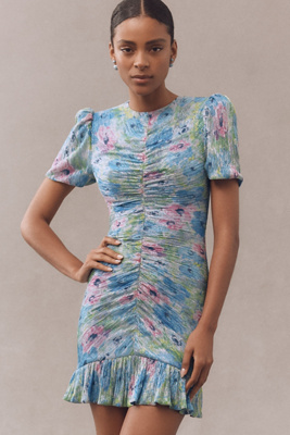 Dress The Population Chandler Short-Sleeve Ruched Fitted Mini Dress product page