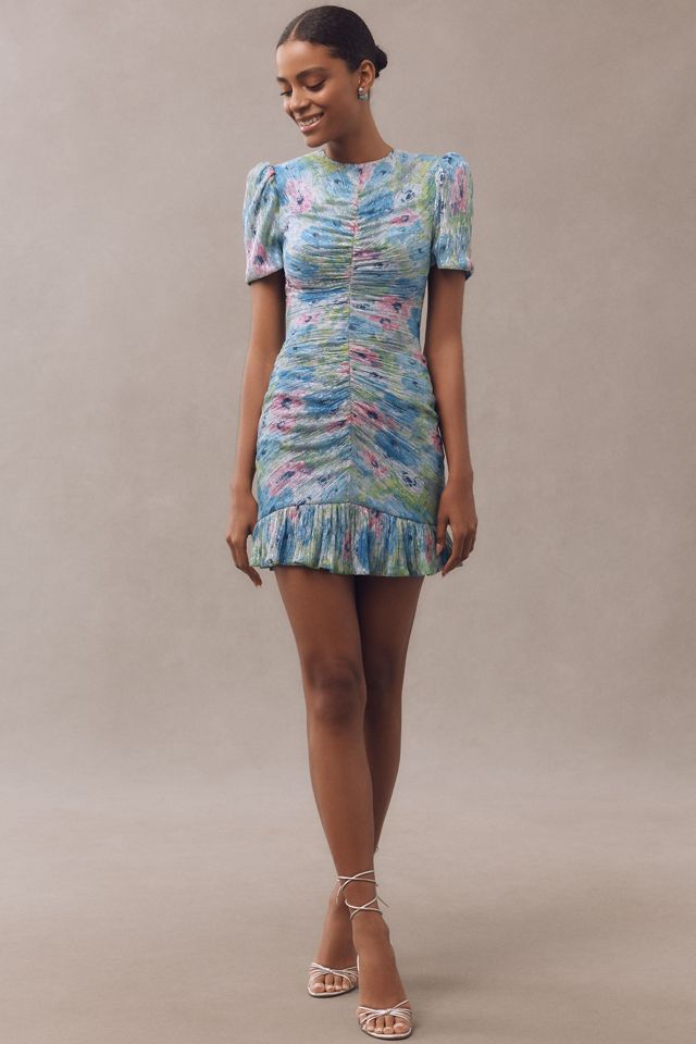 Dress The Population Chandler Short-Sleeve Ruched Fitted Mini Dress #2