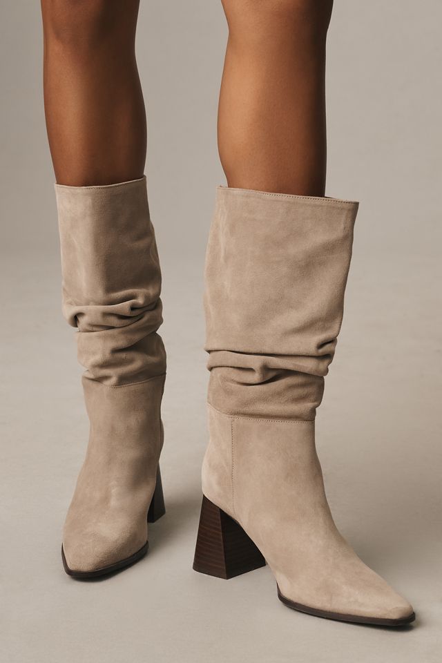 By Anthropologie Scrunch Suede Block-Heel Boots #1