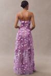 Dress The Population Melissa Strapless Sequin Floral Appliqué Maxi Dress