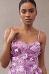 Dress The Population Melissa Strapless Sequin Floral Appliqué Maxi Dress