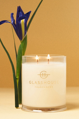 Glasshouse Fragrances The Hamptons Woody Glass Candle In Neutral