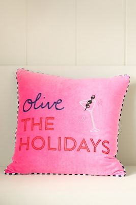 Natalie Cotton Velvet Embroidered Pillow