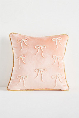 Anthropologie Coretta Mini Beaded Velvet Cushion