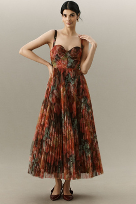 hutch ruby sweetheart drop-waist maxi dress Arabella Tulle Maxi — Dark Green Floral main image 1