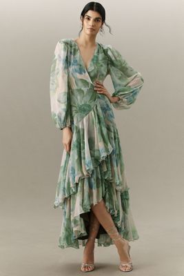 Hutch Helen Chiffon Ruffled Maxi Dress