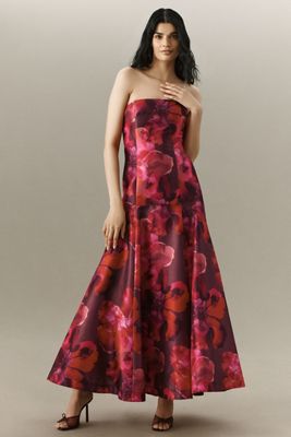 Hutch Maria Strapless Floral A-Line Maxi Dress