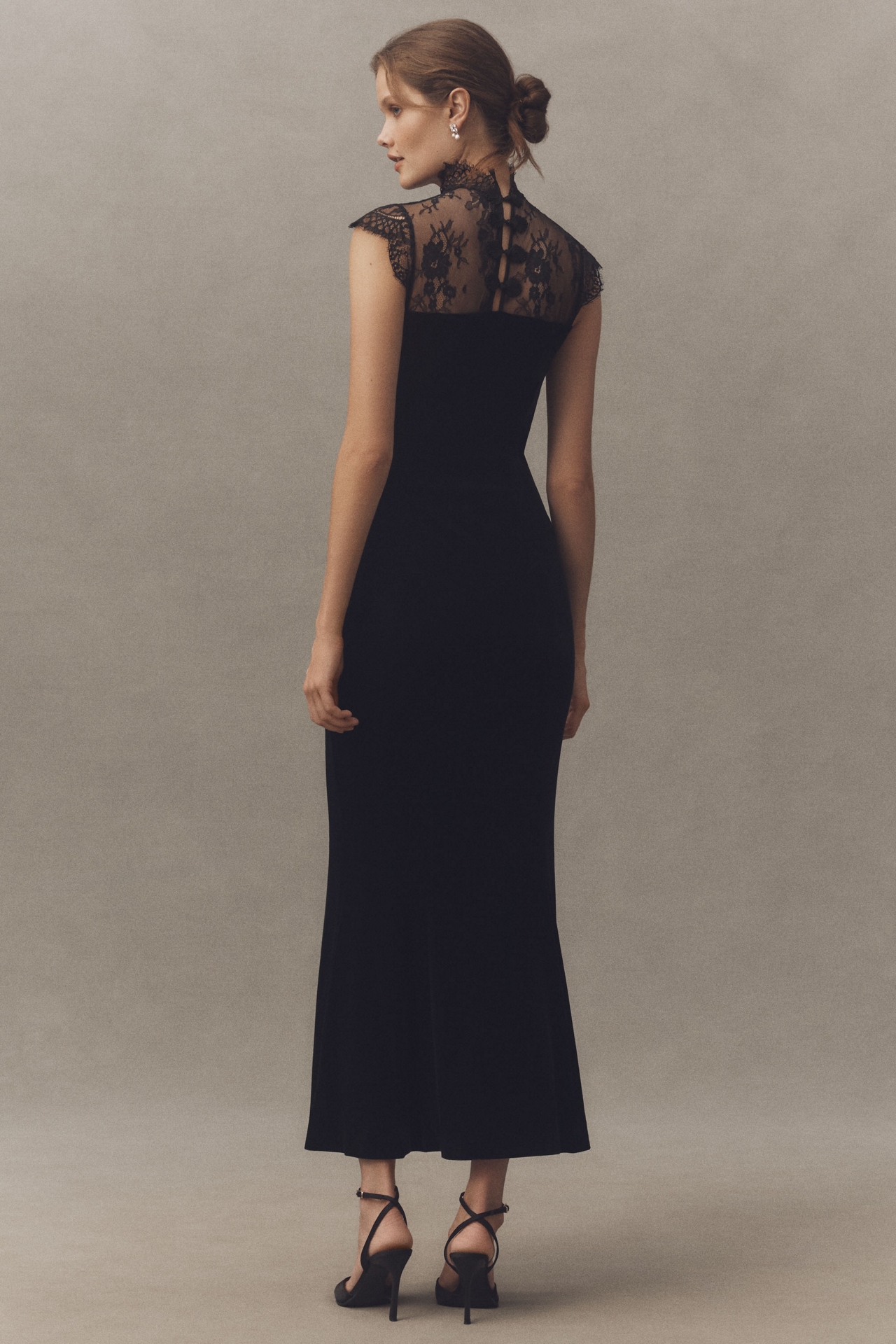 BHLDN High-Neck Lace Maxi Dress