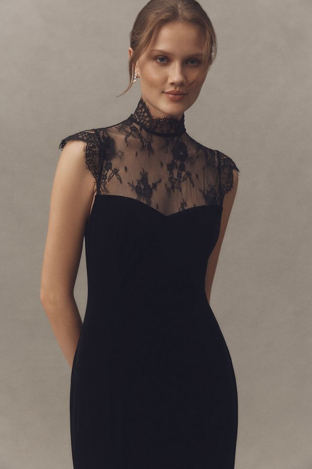 BHLDN High-Neck Lace Maxi Dress