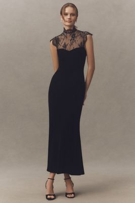 BHLDN High-Neck Lace Maxi Dress