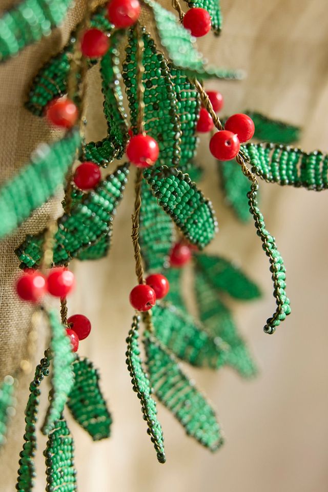 Beaded Mistletoe Stocking Charm #2