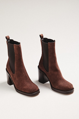 By Anthropologie Block-heel Chelsea Boot In Brown